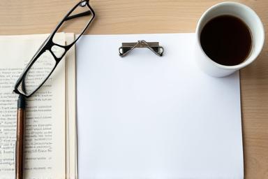 Image representing manuscript evaluation with papers and desk items